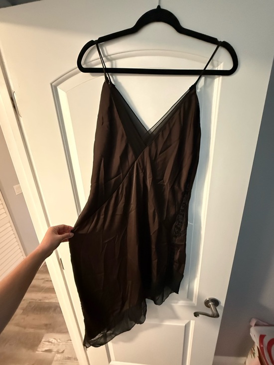 Zara Dresses & Skirts - Brown Satin Dress